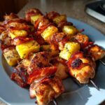 bbq chicken bacon pineapple kabobs