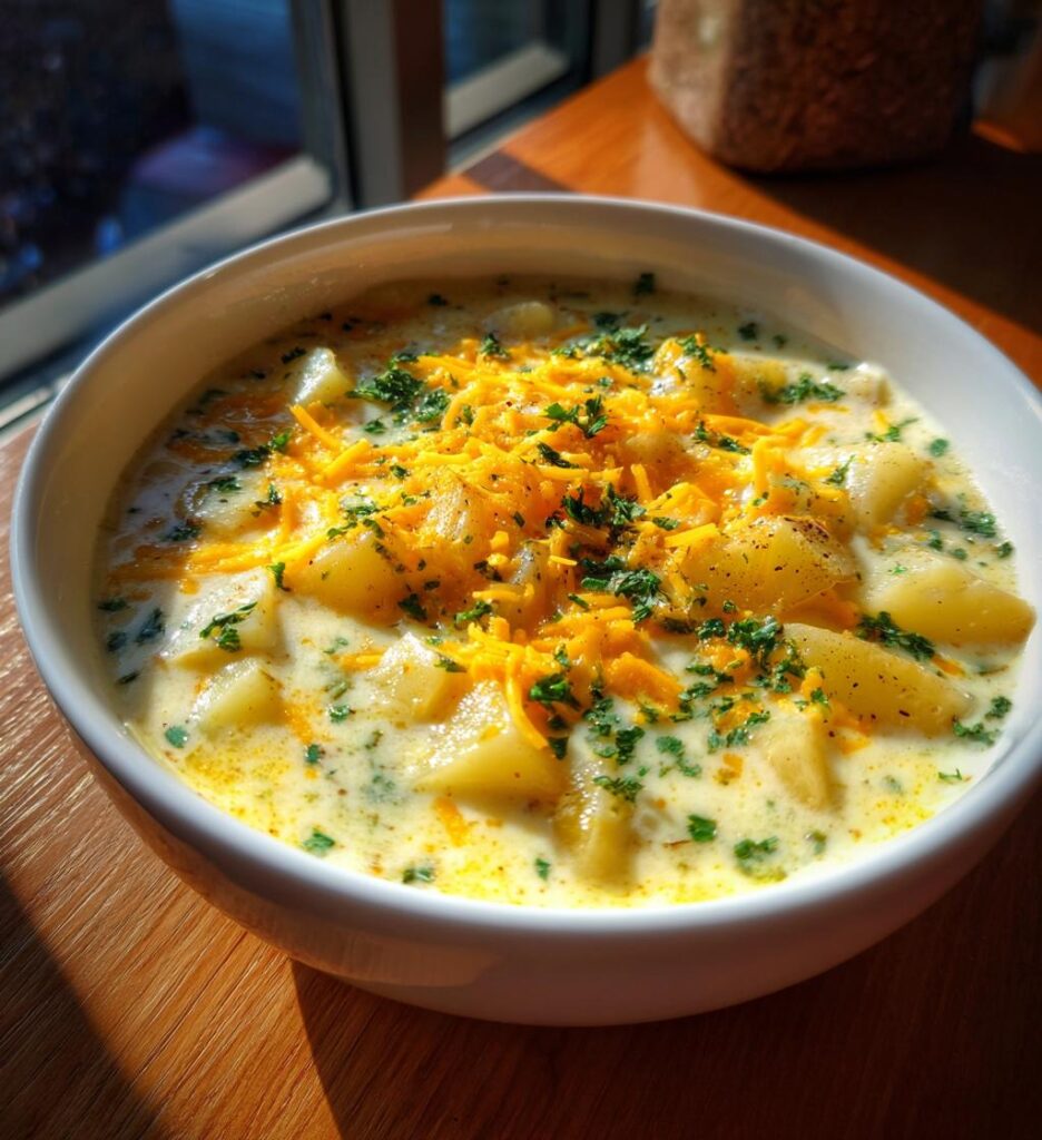 cheddar garlic herb potato soup