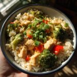 coconut chicken rice bowl
