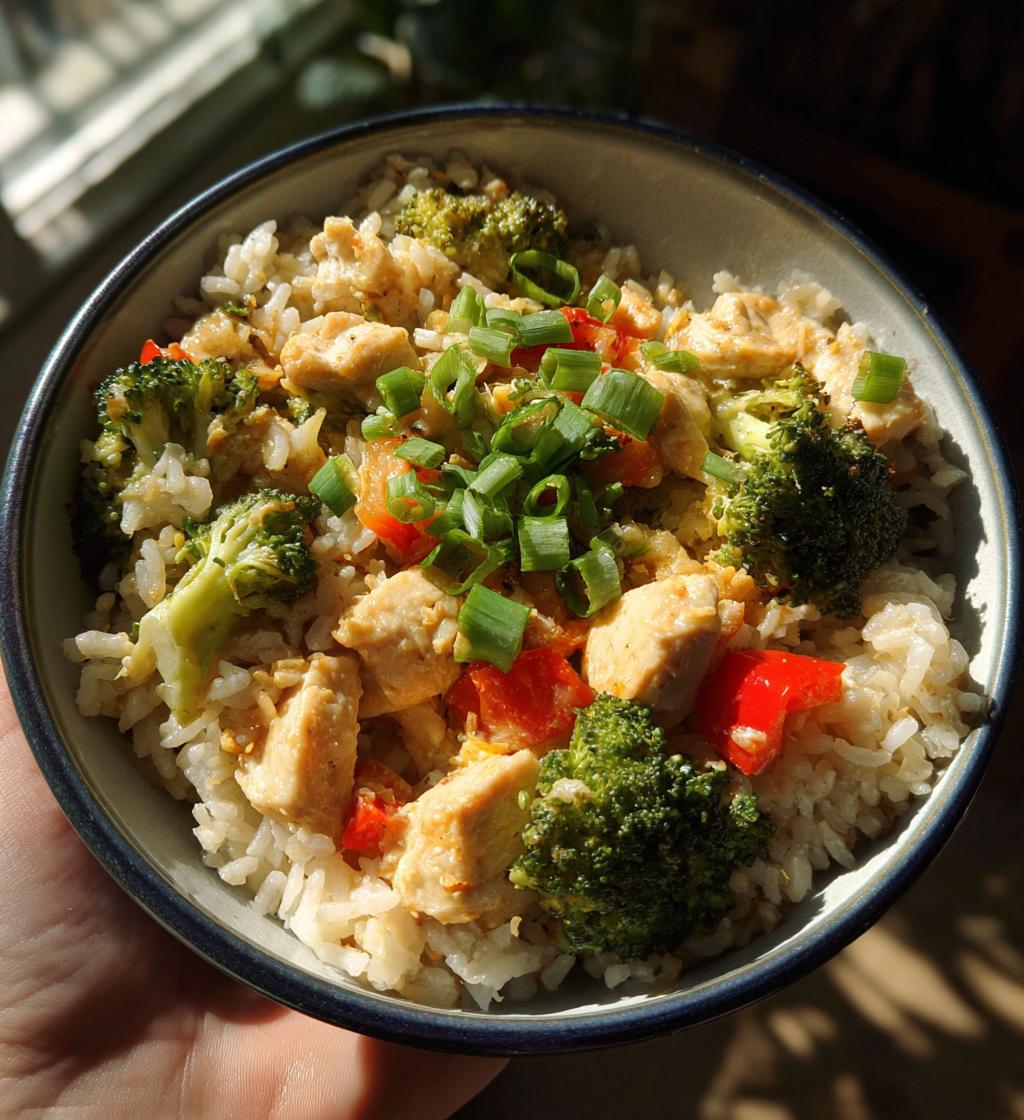 coconut chicken rice bowl