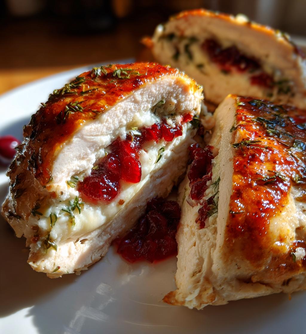 cranberry brie stuffed chicken