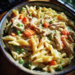 creamy chicken pot pie pasta