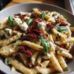 eggplant and sun dried tomato ricotta pasta
