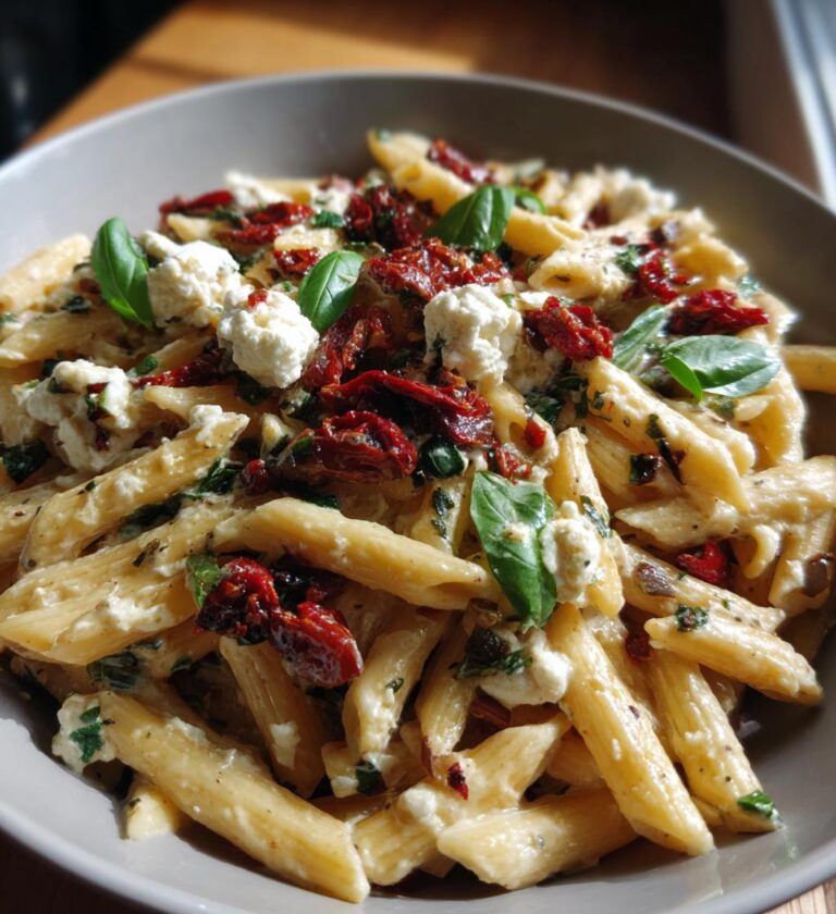 eggplant and sun dried tomato ricotta pasta