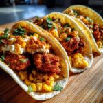 fried chicken street corn tacos