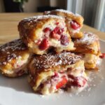 fried strawberry cheesecake sandwiches