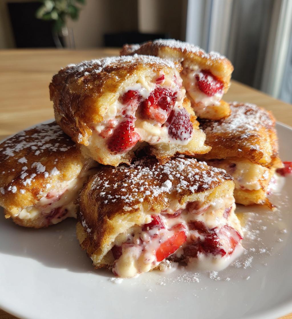 fried strawberry cheesecake sandwiches
