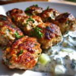 greek turkey meatballs with tzatziki