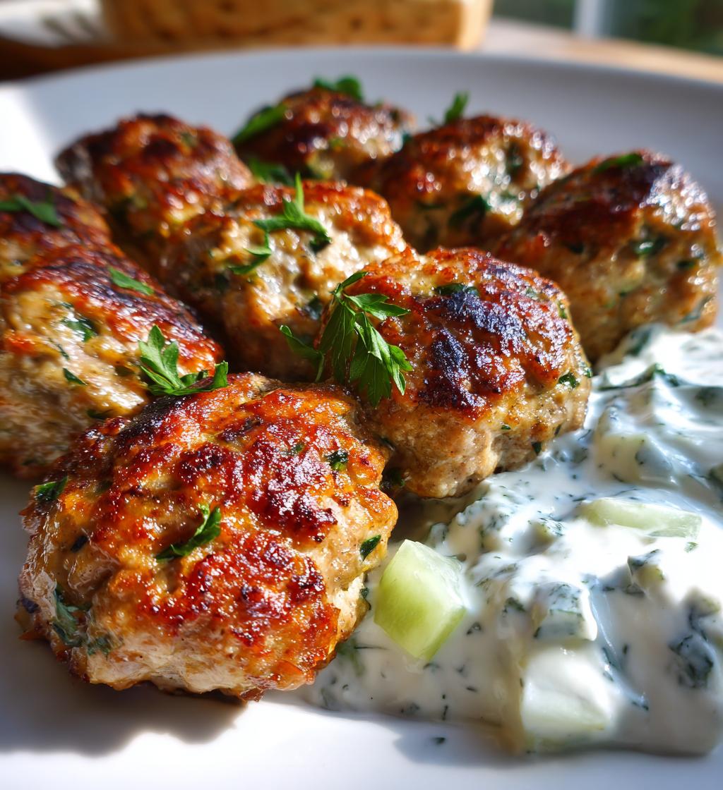 greek turkey meatballs with tzatziki