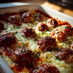 meatball and mashed potato bake