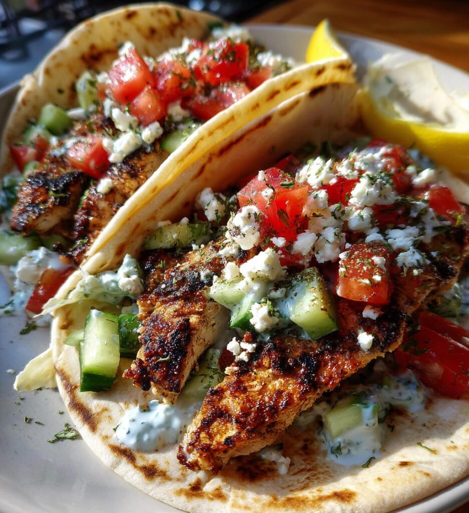 mediterranean chicken tacos