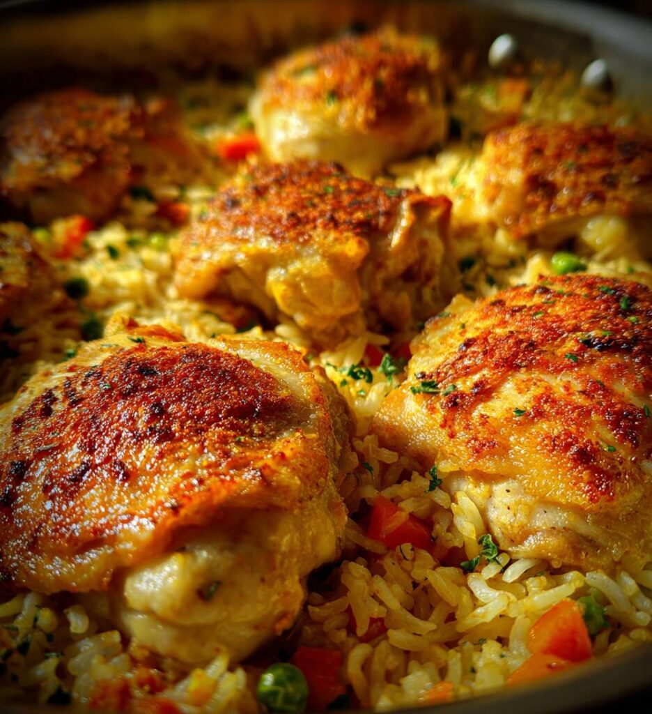 one pan chicken and rice bake