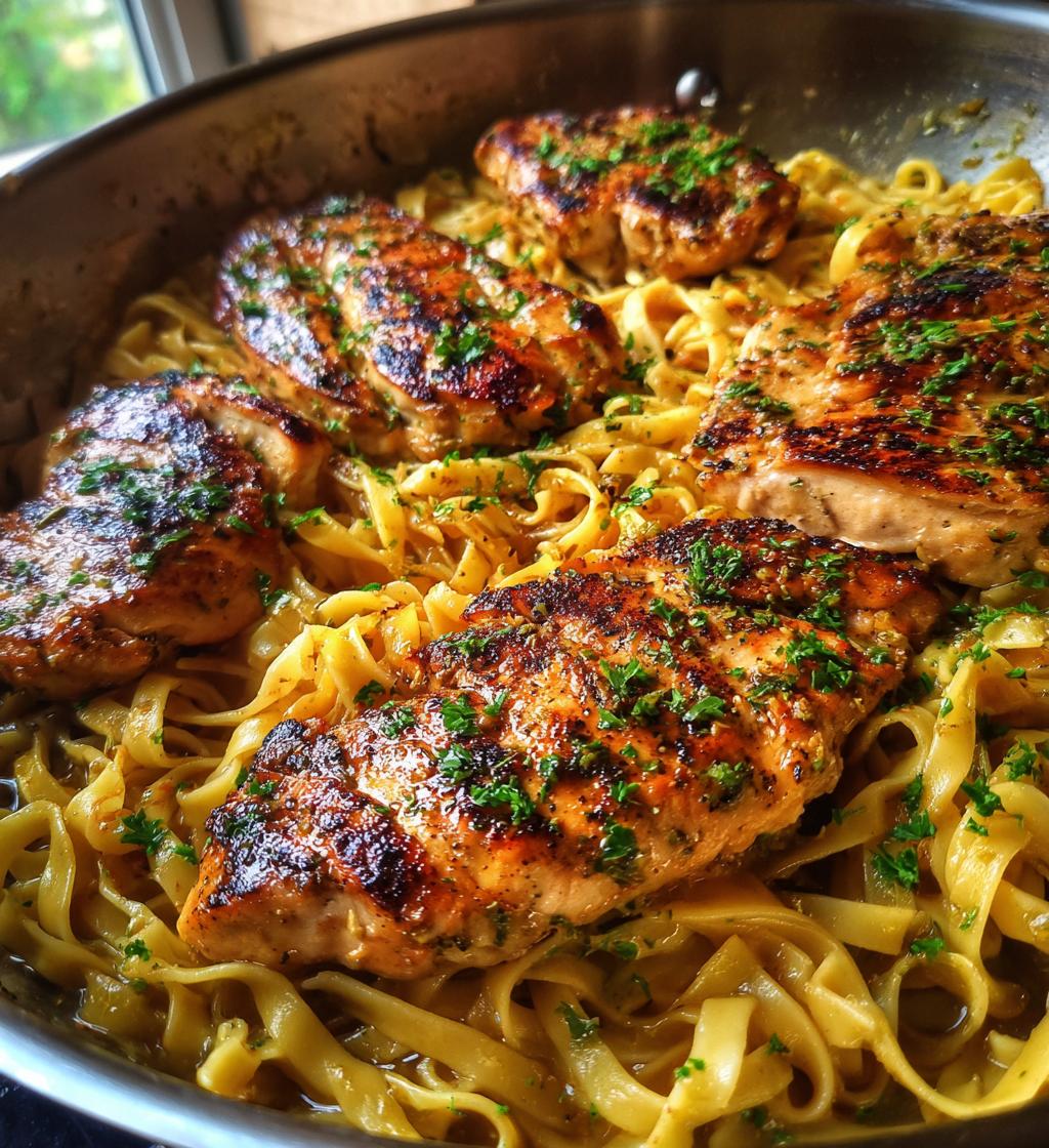 one pan chicken with buttered noodles