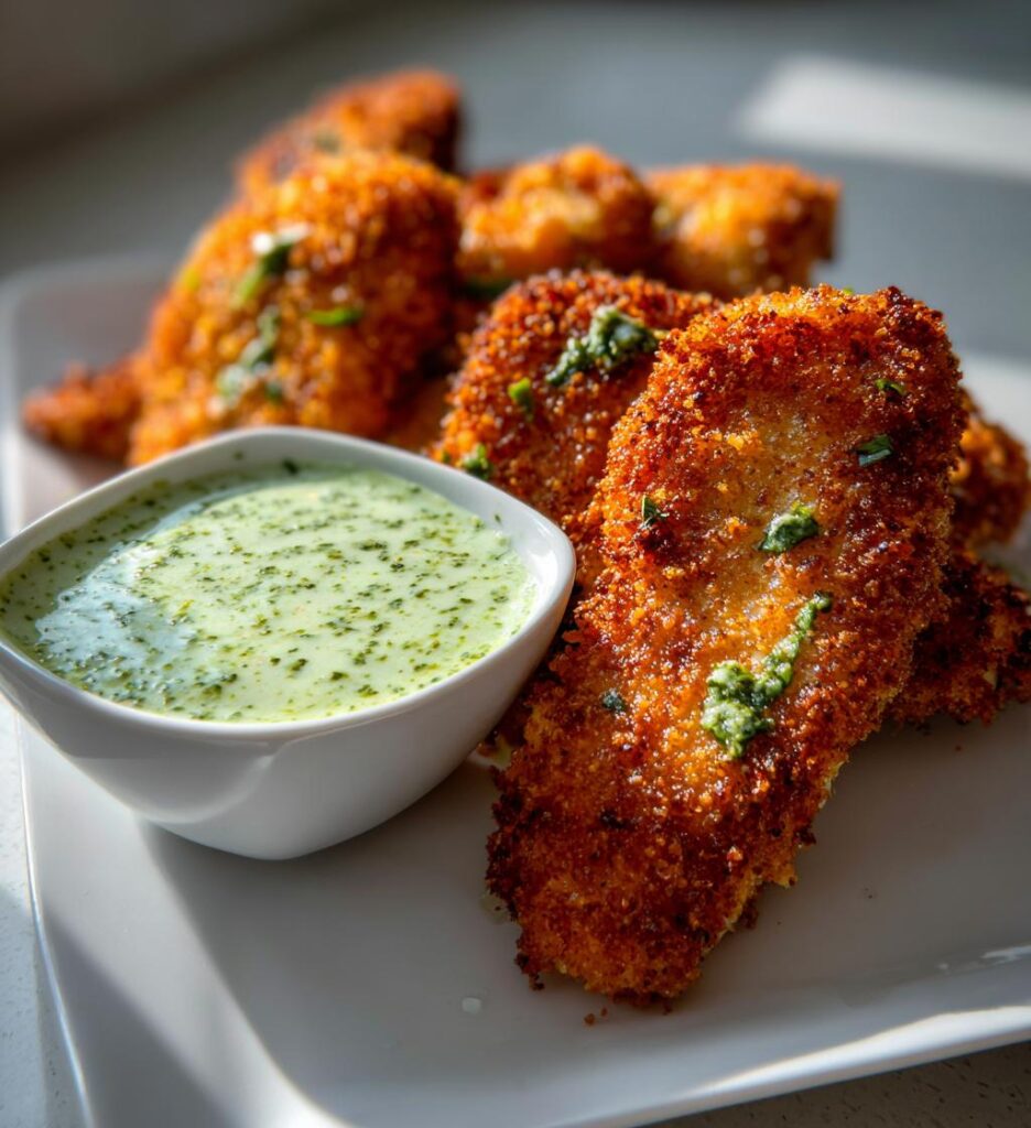 parmesan crusted chicken with basil aioli
