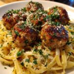parmesan linguine and garlic butter meatballs