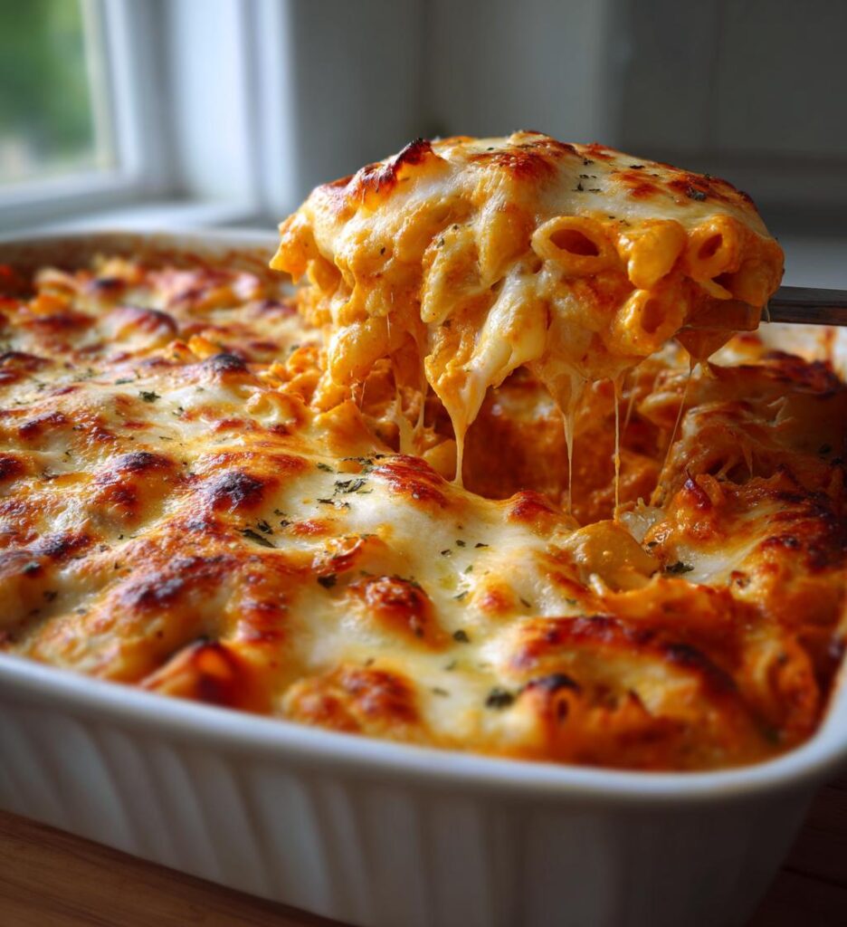 pasta bake with pumpkin tomato sauce
