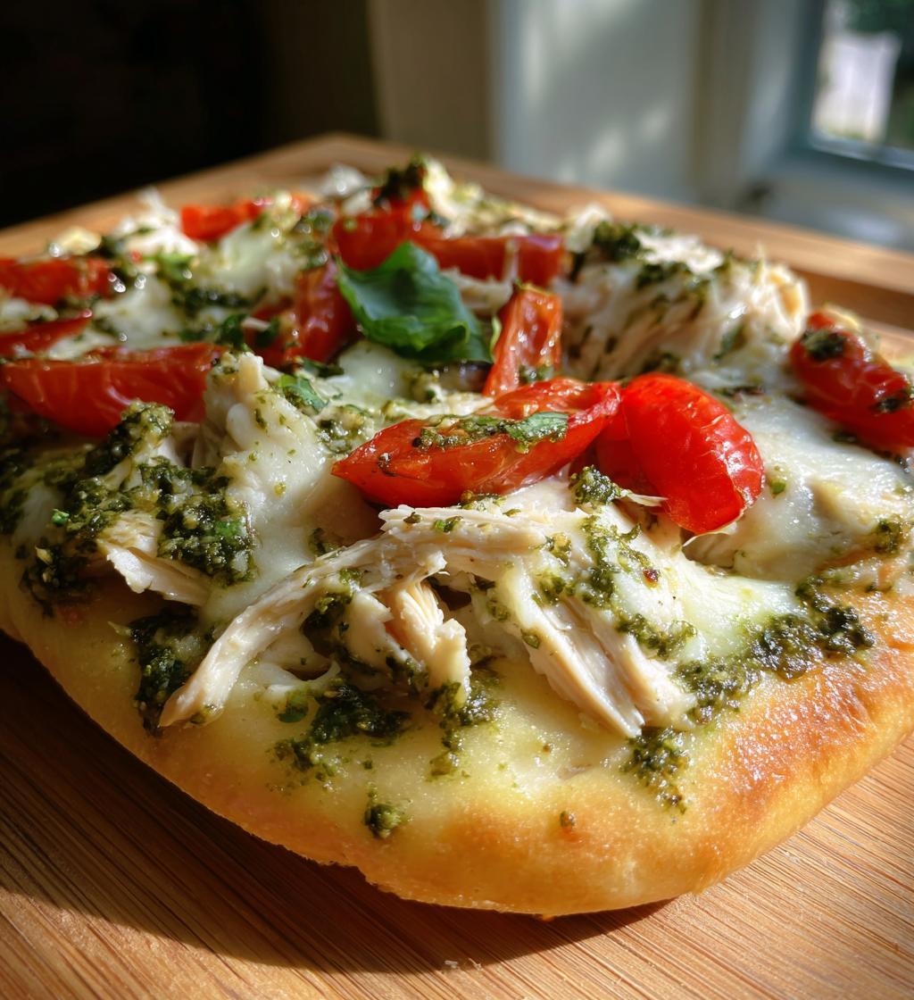 pesto chicken flatbread