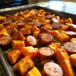 sheet pan sausage and sweet potatoes