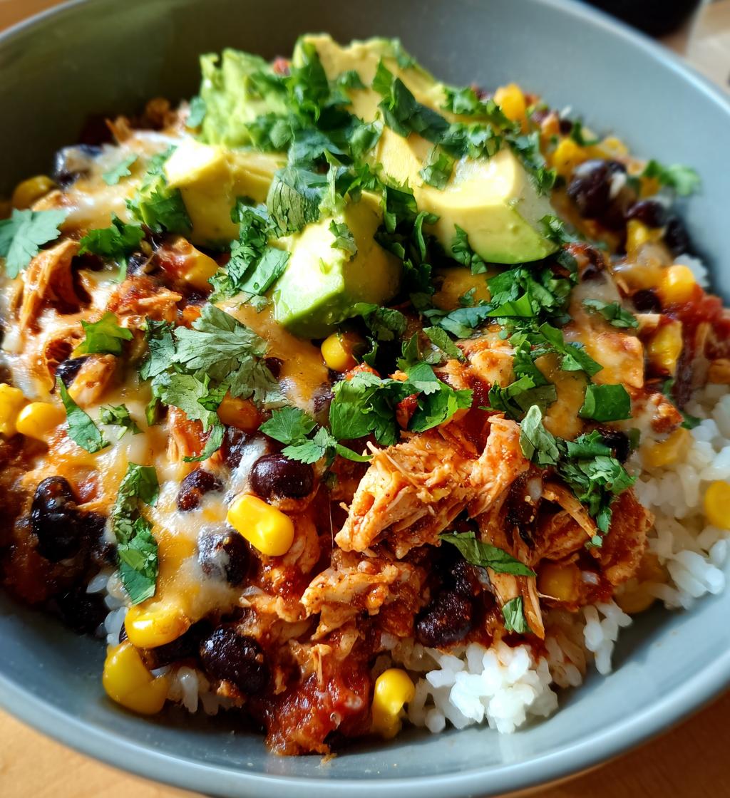 slow cooker chicken burrito bowls