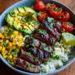 steak avocado corn bowl