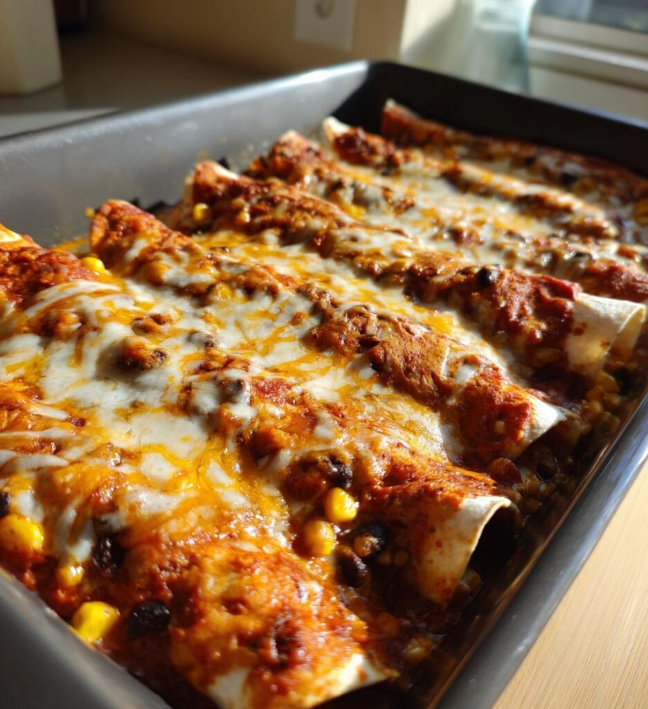 sweet potato corn and black bean enchiladas