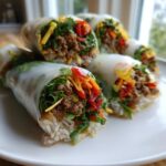 thai basil beef rolls