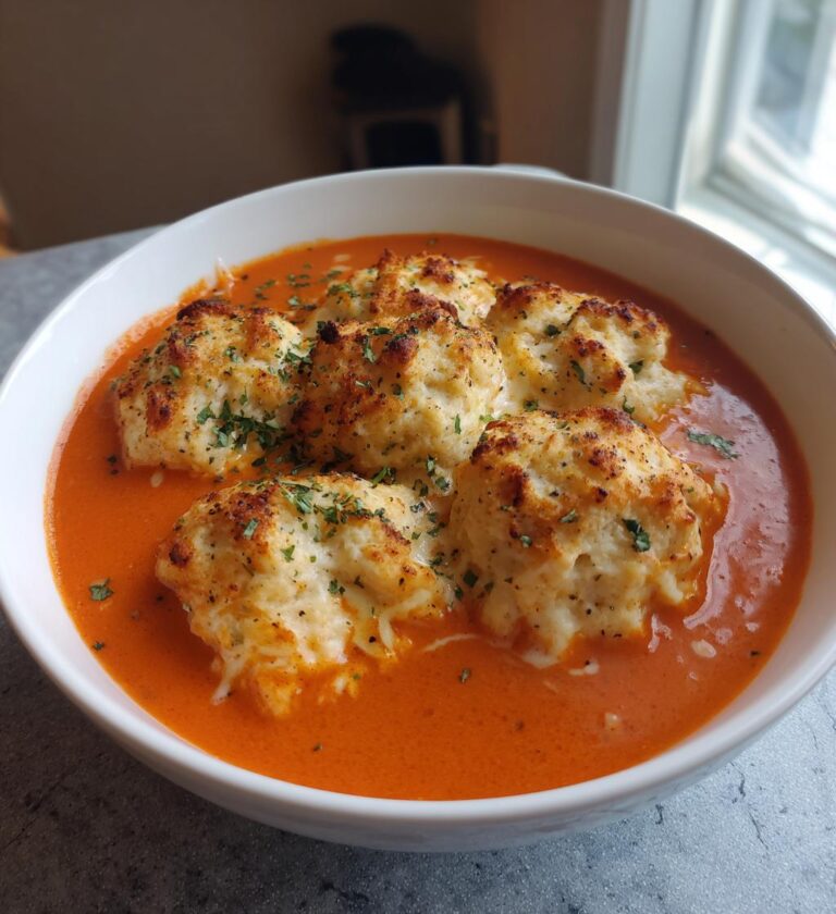 tomato soup with cheddar bay dumplings