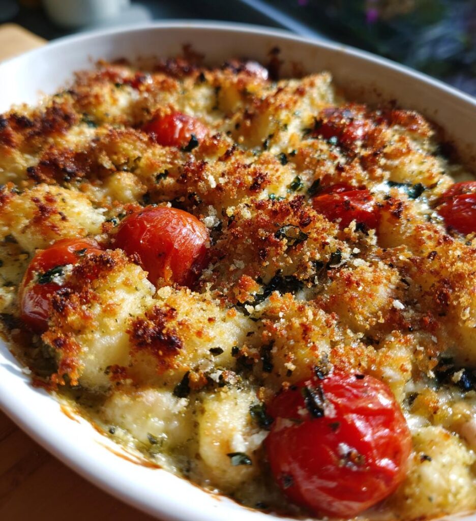 white bean and pesto bake