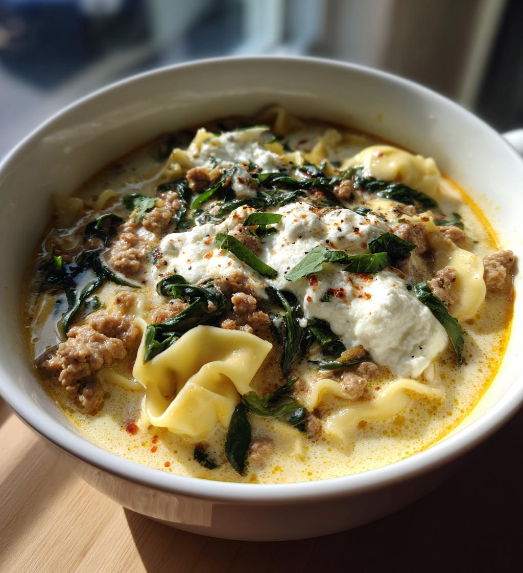 white lasagna soup