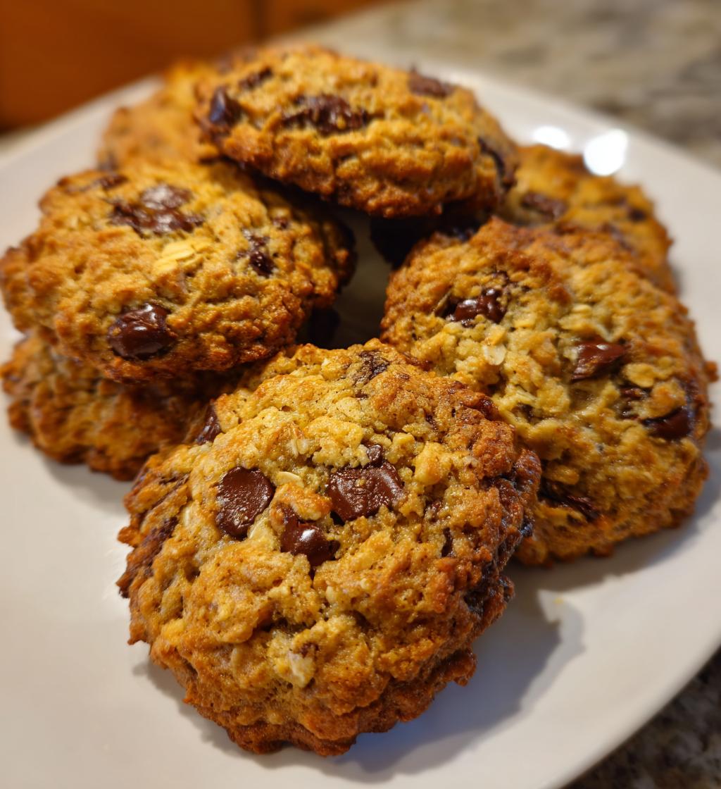 4 ingredient chewy chocolate oat cookies