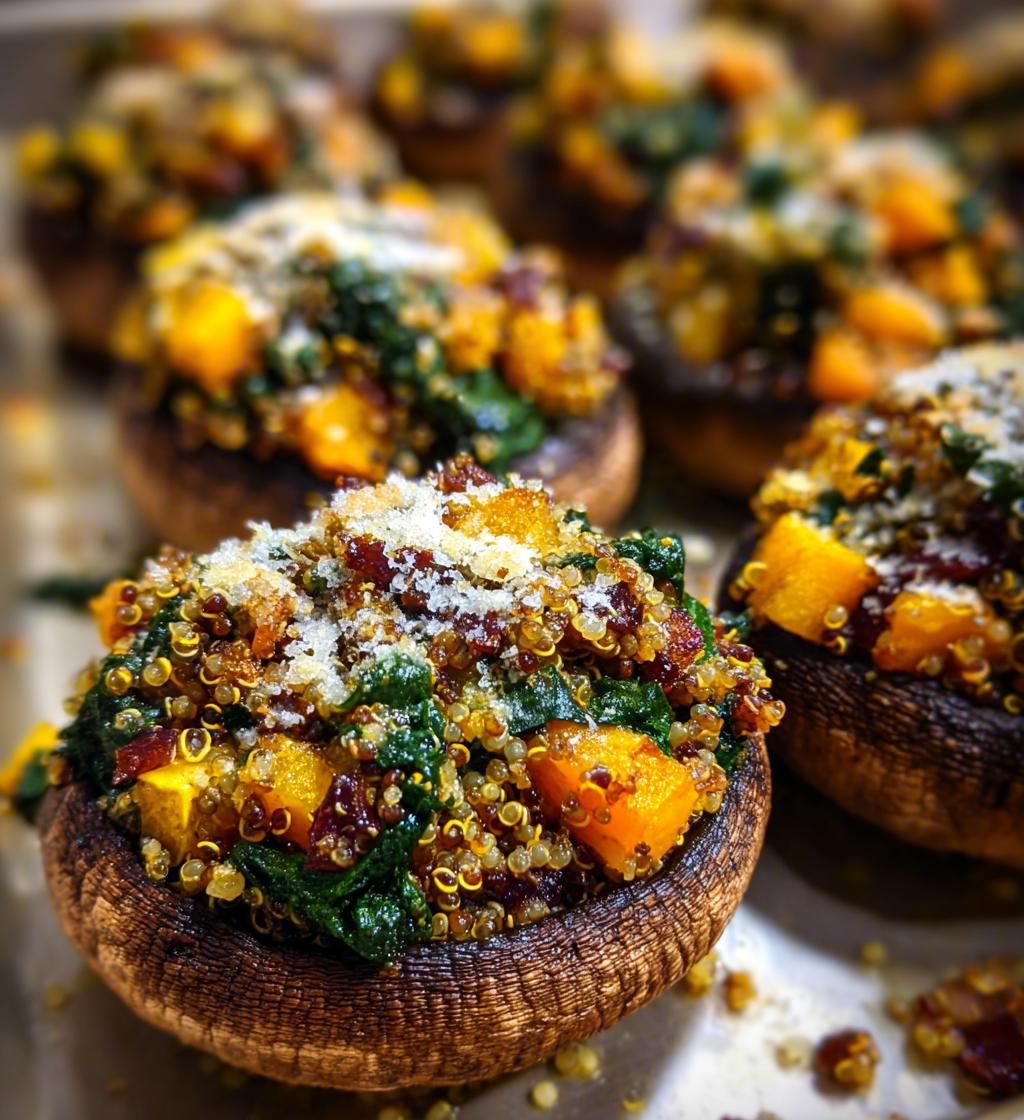 autumn harvest stuffed portobello mushrooms