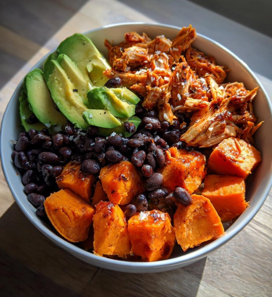 bbq chicken sweet potato bowl 3