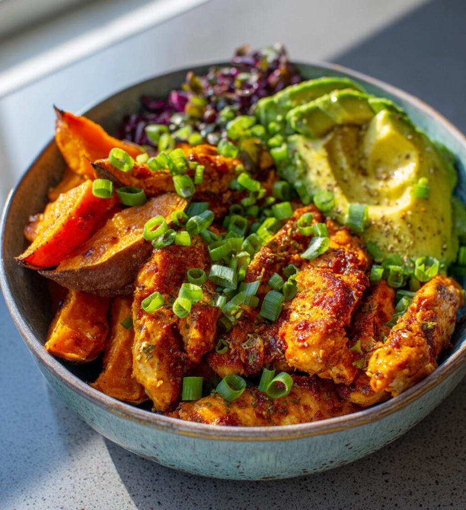 bbq chicken sweet potato bowl recipe