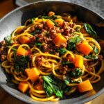 butternut squash pasta sausage spinach a delicious easy recipe