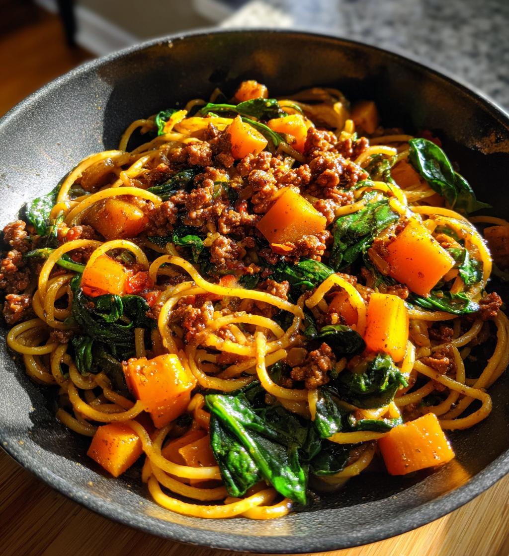 butternut squash pasta sausage spinach a delicious easy recipe