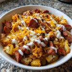 cheesy ranch potatoes and smoked sausage