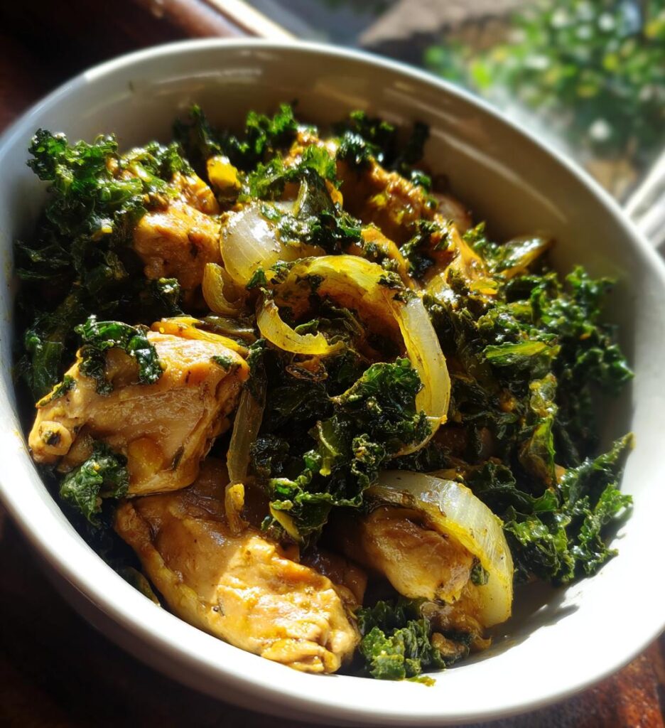 chicken with coconut kale