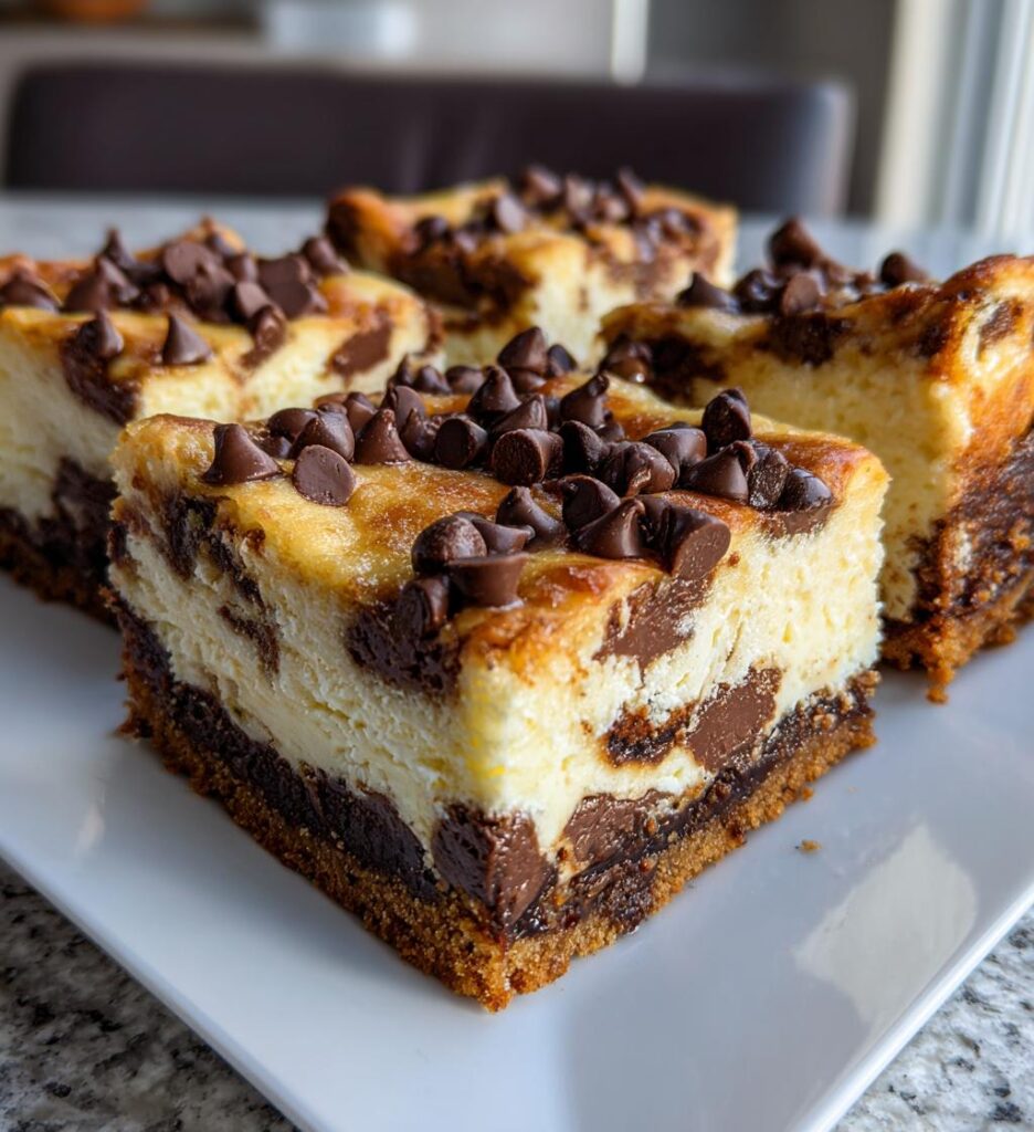 chocolate chip cookie cheesecake bars