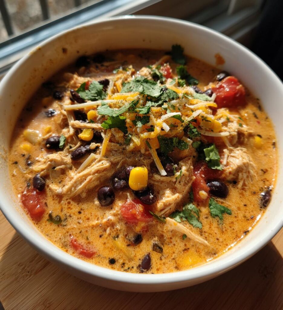 creamy chicken taco soup