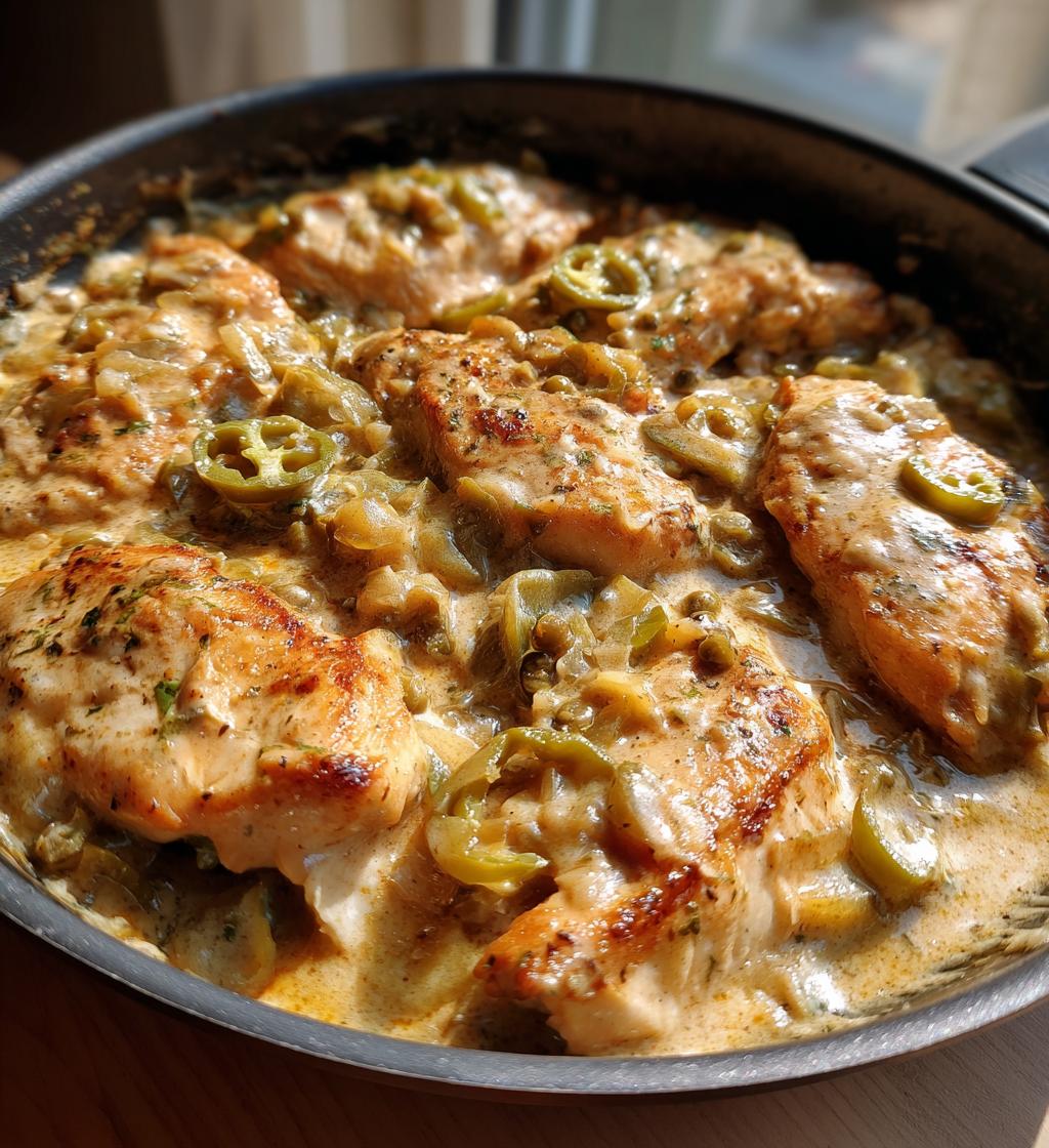 creamy pepperoncini chicken skillet