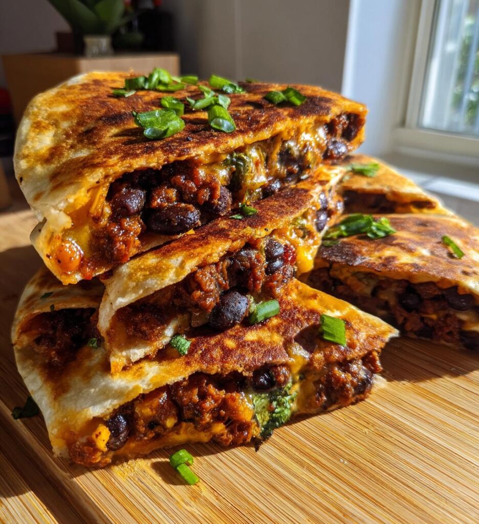 crispy black bean quesadillas