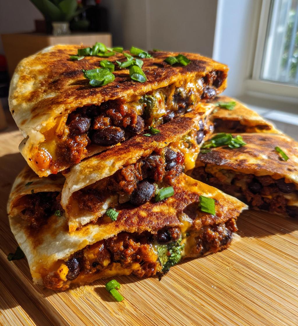 crispy black bean quesadillas
