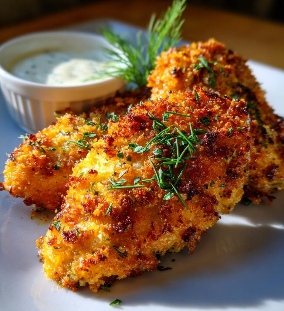crispy dill pickle parmesan chicken