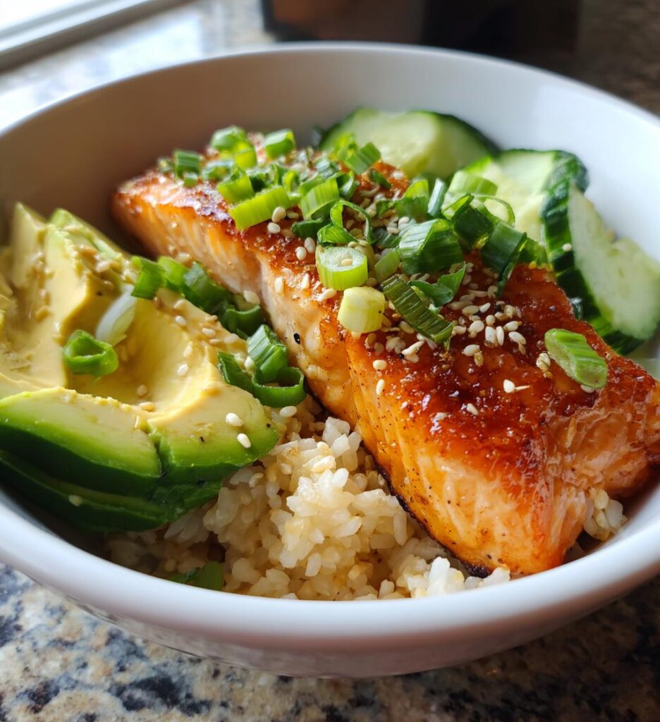 crispy salmon and rice bowl recipe