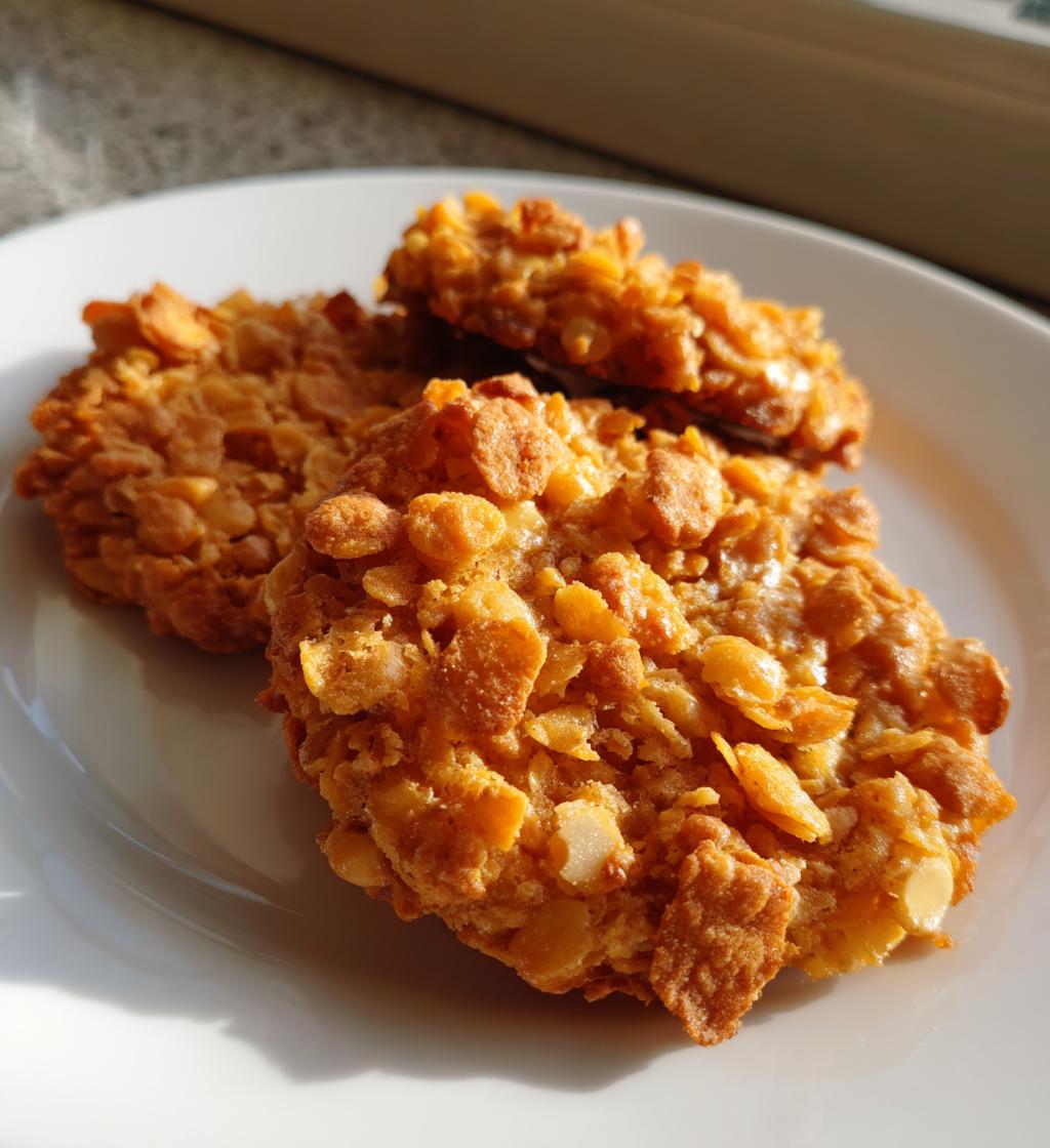 crunchy cornflake toffee cookies