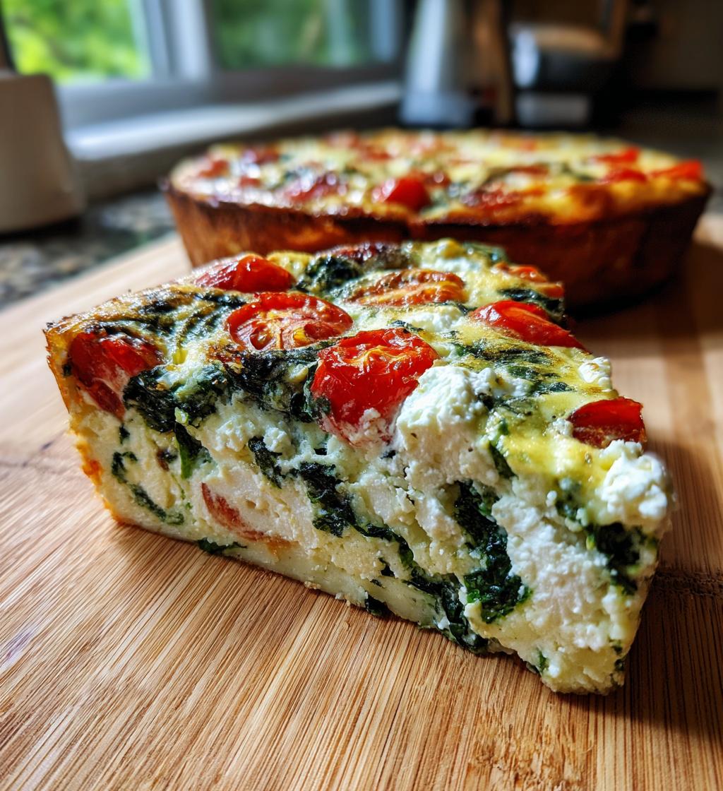 crustless spinach tomato feta quiche