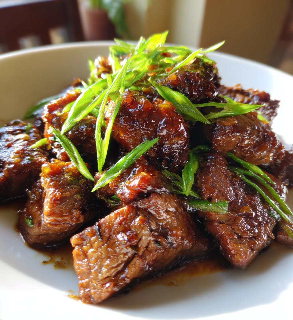 glazed sticky beef bites