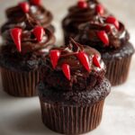 halloween vampire bite cupcakes