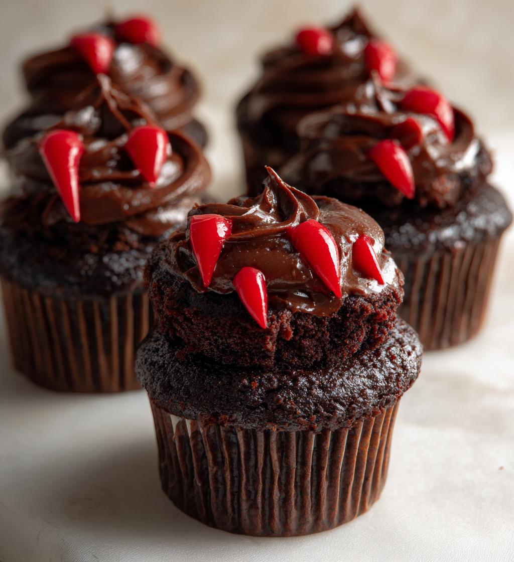 halloween vampire bite cupcakes