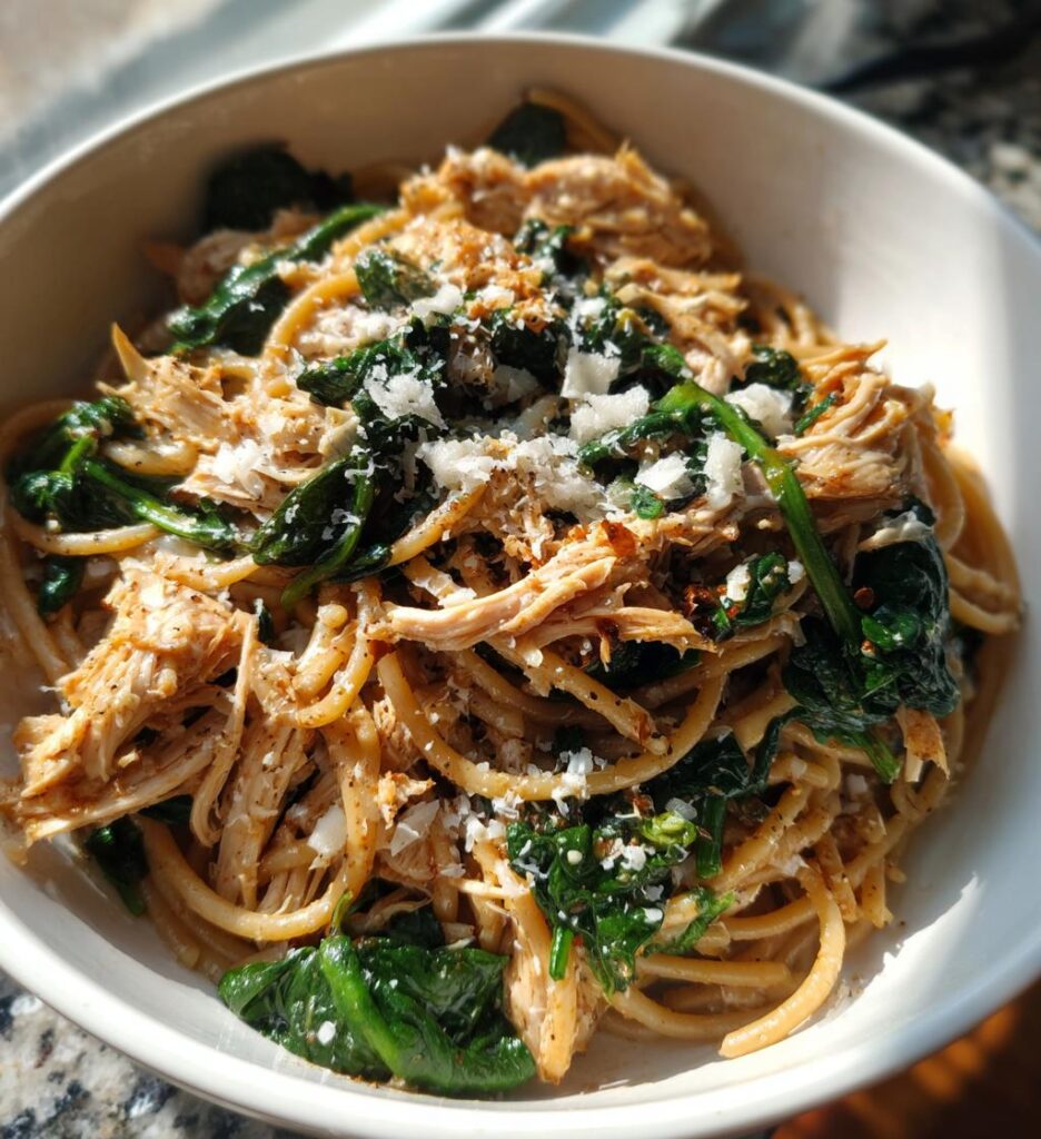 healthy garlic parmesan chicken pasta